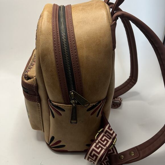 Loungefly Disney Hero Hercules Muses Mini Backpack Brown Tan Zero To Hero Bag - Picture 8 of 13